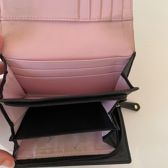 Coach Madison Op Art Signature Canvas Bifold Wallet Black Pink - Picture 11 of 16
